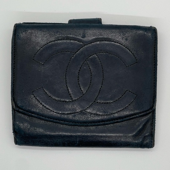 Chanel Leather Logo Wallet Black - Picture 1 of 9